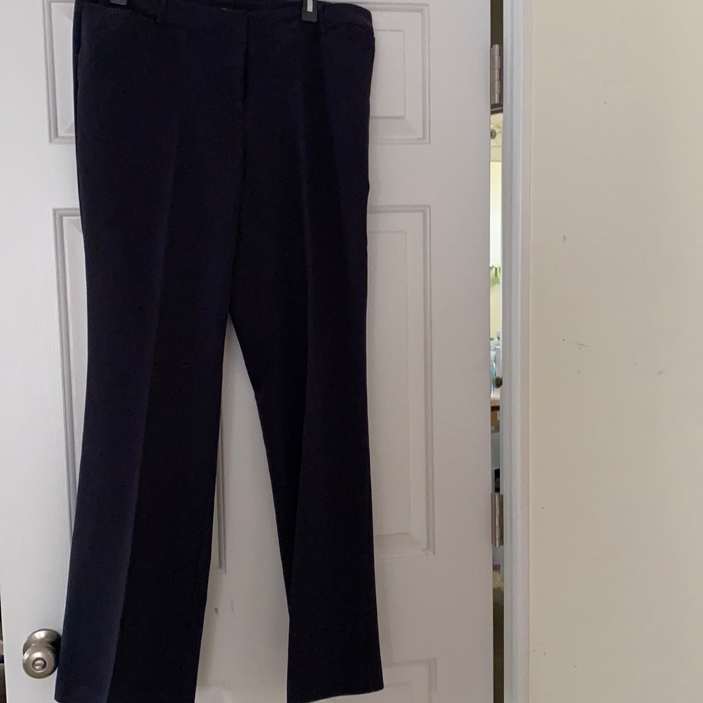 navy colored straight pants